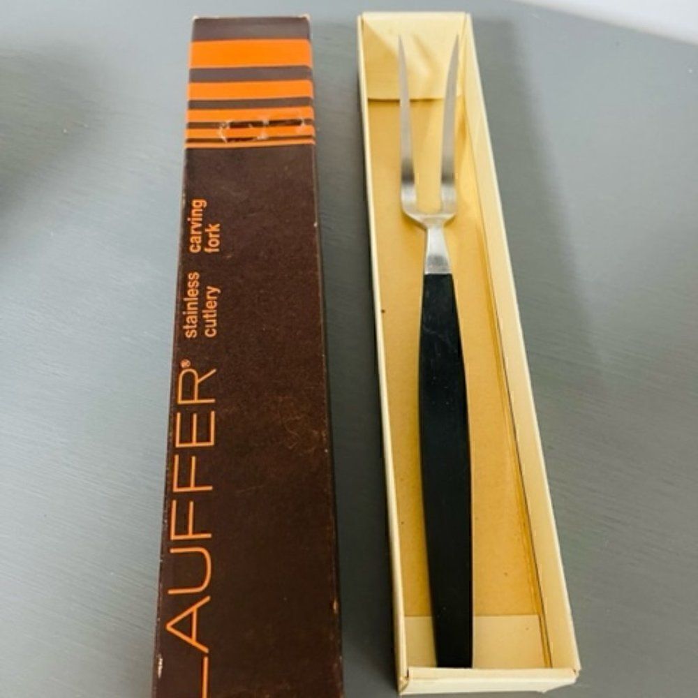 Lauffer ONYX Black Stainless Carving Meat Fork  Norway 10"  2 prong Excellent co